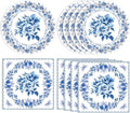 40 PCS Floral Birthday Decorations Blue and White Flower Theme Disposable Tableware Blue Plates and Napkins Party Supplies for Wedding Baby Shower Bridal Shower Holiday Birthday Party Supplies