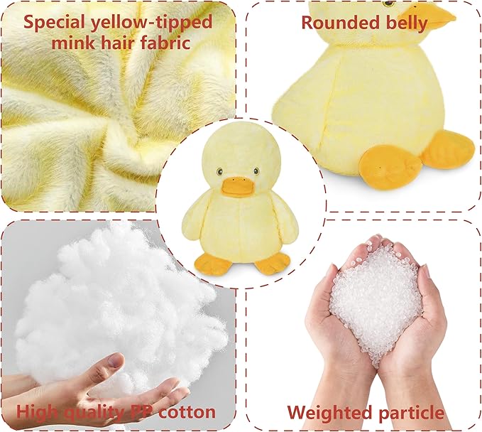Niuniu Daddy 14" | 3.5 Pound Duck Weighted Plush Stuffed Animal, Heavy Duck Pillowfort Toys for Kids Adults, Weighted Beads for Plush Animals Body Pillow for Presents Birthday Christmas Holiday