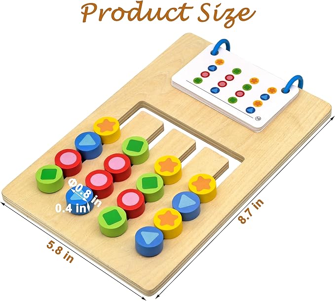 Double Color Matching Games for Dementia Patients, Easy Memory Care Activities for Seniors, Handhold Alzheimers Products for Elderly, Cognitive Puzzle Blocks Maze Busy Board Crafts Gadgets Gifts