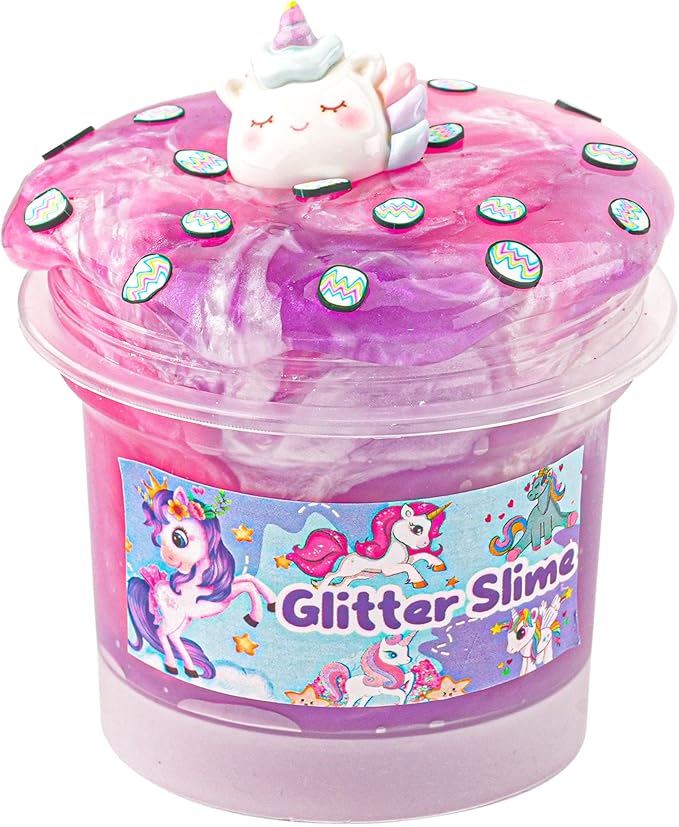 Pink & Purple Glitter Water Slime, Non-Sticky Premade Jelly, Party Favors for Kids, Sensory Toys for Birthday Easter Hallowmas Christmas Girls & Boys Gifts
