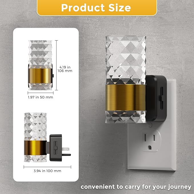L LOHAS LED Night Light, Modern Night Lights Plug into Wall, 2 Pack 3000K Soft Warm 0-100LM Adjustable Nightlights,Automatic Nightlights Plug in with Dusk to Dawn Sensor for Room Bathroom Hallway