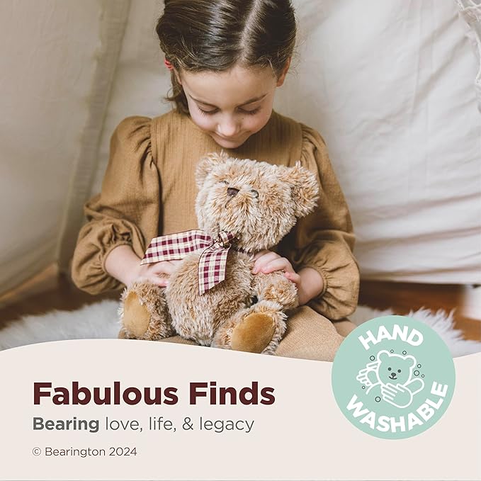 Bearington Baby Shaggy The Small Teddy Bear Stuffed Animal - 11" Soft Brown Plush Toy with Classic Vintage Look - Adorable Cuddly Teddy Bear for Infants - Stuffed Bears Plush Gift for Kids