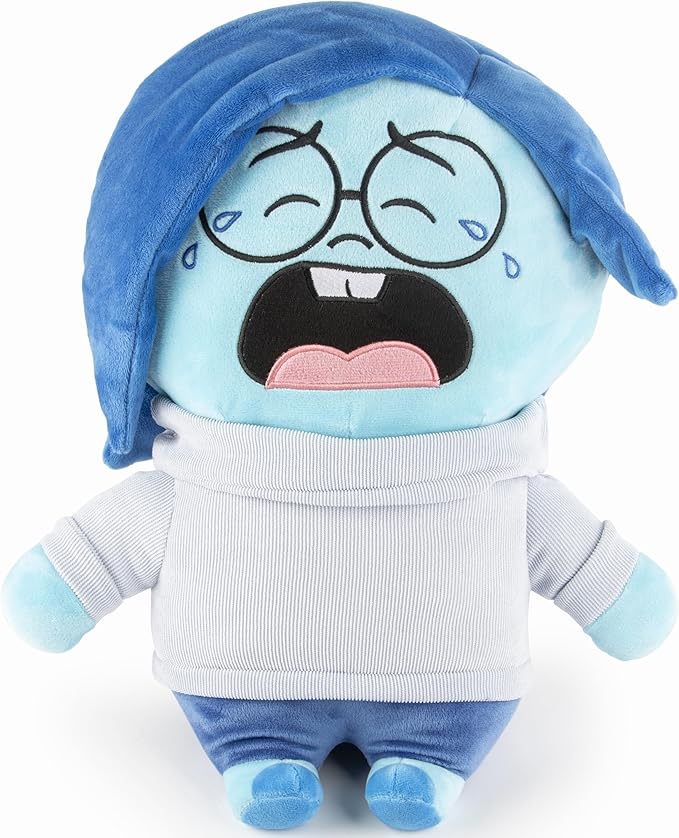 Jay Franco Disney Plush Pillow Buddy - Soft Plushie Stuffed Pillow, 14 Inches, Blue - Sadness