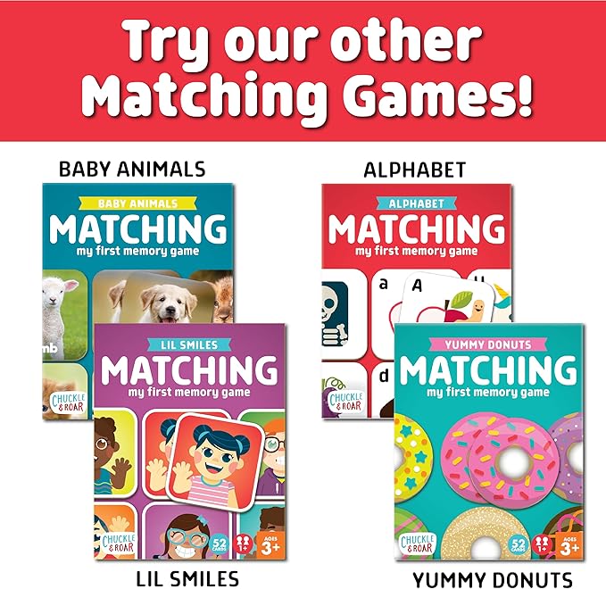 Chuckle & Roar Alphabet Matching Memory Game for Kids Ages 3+ – Preschool Letter Matching Board Game for Toddlers, Uppercase & Lowercase ABC Learning Game