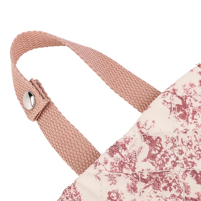Quilted Baby Diaper and Wipes Pouch Portable Mommy Bag for Stroller Reusable Wipes Pouch with Lanyard (Pink Style 1)