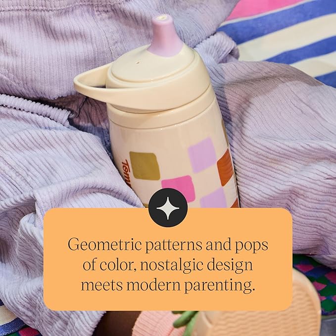 Tommee Tippee Active Straw Toddler Cups, 9 oz, Insulated Sippy Cups For Toddlers 1-3, Silicone Straw and Leak-Proof Valve, Mint and Beige, Pack of 2