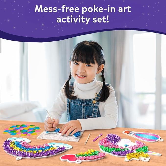 Skillmatics Poke-in Art - Magical Unicorn Dream Decor, Mess-Free Fun for Kids, DIY Wood Craft Kits, Screen-Free Activity, Gifts for Ages 4, 5, 6, 7, 8, 9