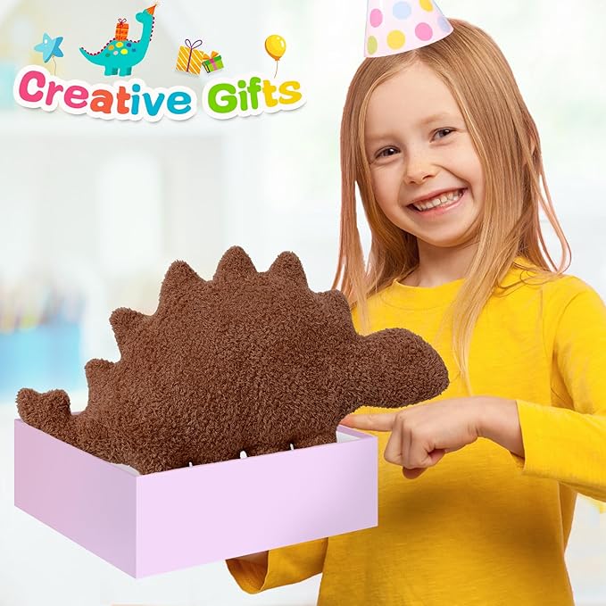 Andywoo Dino Chocolate Pillow Plush for Funny Birthday Gifts, Cute Funny Dinosaur Chocolate Stuffed Animals Toy for Boy and Girl, Dinosaur Gifts for Kids Teens and Adults (Kentrosaurus, Small)