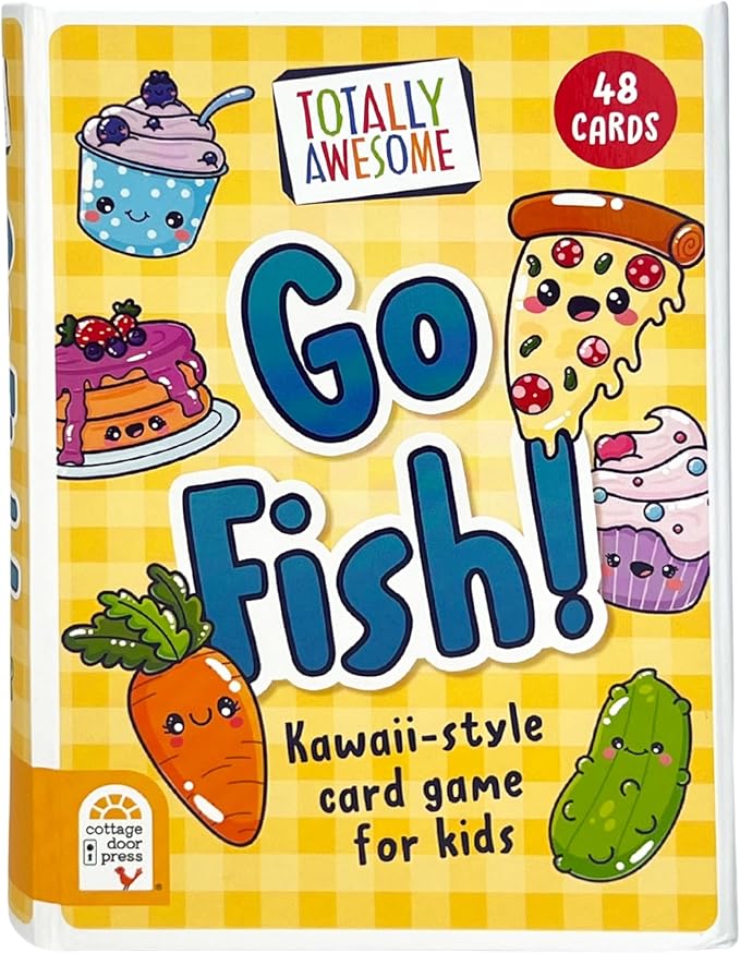 Cottage Door Press Totally Awesome Go Fish Kawaii Card Game for Kids with 48 Adorable Food Character Cards for 2 to 4 Players
