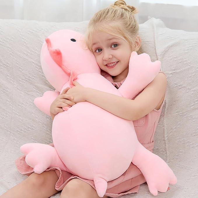JOD® Weighted Dinosaur Stuffed Animals, Dinosaur Weighted 4 lbs, 22" Large Weighted Plush Animal, Cute Plush Toy Pillow, Soft Dino Plushie Gifts for Adults, Boys & Girls (55 CM Pink)