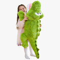 IKASA Giant Crocodile Stuffed Animal Plush Toys,Soft Toy 30" Alligator Large Cute Huge Jumbo Big Size Kawaii Fluffy Fat Plushie,Gifts for Kids