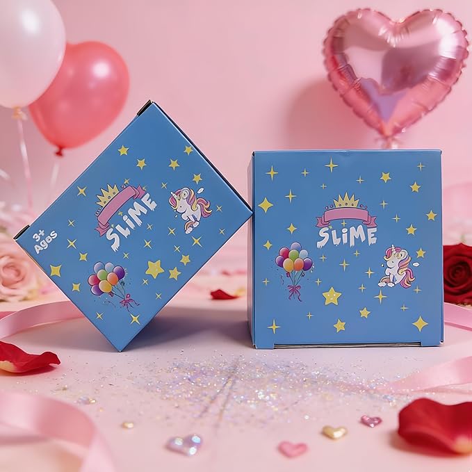 Heart - Panda Peachybaby - Cloud Slime,Stress Relief Toys with Cute Panda Cards Bulk for Exchange Present, Party Favors Kids Boys Girls,Goodie Bag Stuffers