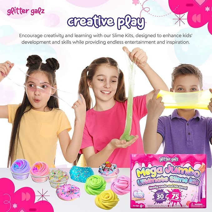 75 PCS Ultimate Slime Kit for Kids, Easter Butter Slime Making Set for Girls 6- 12, 36 Colors Premade Slime ,39 Add-ins to DIY, Glow in Dark ,Birthday Gifts & Party Favors for Girls & Boys Ages 10-12
