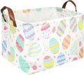 FXOLCSHE Rectangular Easter basket,Dirty laundry basket with handles,Toy storage bin,Laundry basket for girls,Girls Room Decor,Gift Basket(Flower egg)