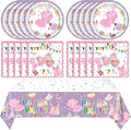 41Pcs Pajama Party Decorations Tableware Set Sleepover Party Supplies For Girls Include Pajama Plates Napkins Tablecloth丨Girls Slumber Party Spa Party Bachelorette Party Birthday Party Decor,Serve 20