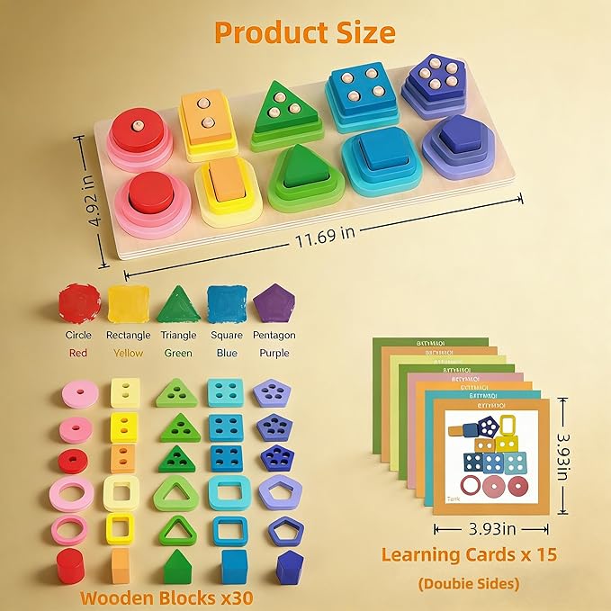 Dementia Activities for Seniors – Color and Shape Cognitive Board, Ideal Gifts for People with Dementia, Alzheimer's Products for Elderly