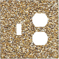 Outlet Covers Gold Glitter Sequins 1 Toggle 1 Duplex Switch Plate Covers Electrical Light Switch Cover Plate Decorative Wall Plate Socket Cover for Bedroom Cabin Decor