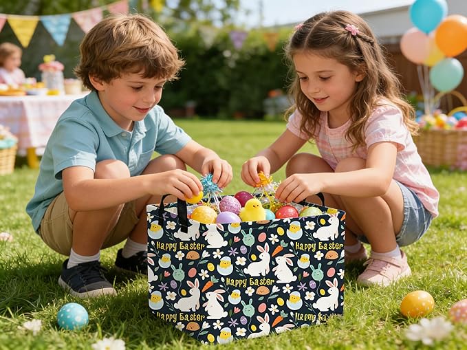 Rectangular Black Easter basket,Easter basket empty,Kids Storage Baskets for kids Bedroom,Gift Organizerm,Kids Storage Bin,Easters gift baskets,Kids home Decor(Black Easter)