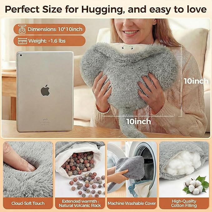 Mewaii Stingray Microwavable Unscented 1.6lbs Volcanic Rock Heating Pad 50-Minute Lasting Warmth Perfect Fit Heatable Stuffed Animals Plush for Period Cramps Menstruation Gifts for Girls Women