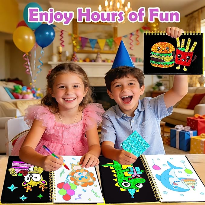 FUNNYB&G Foil Art Crafts for Kids Ages 4-8: Mother's Day 2026, Birthday Gift for Girls, Art and Crafts Supplies, Party Favors, Creative Toys for Girls 4 5 6 7 8 9 Years Old (Happy Birthday)