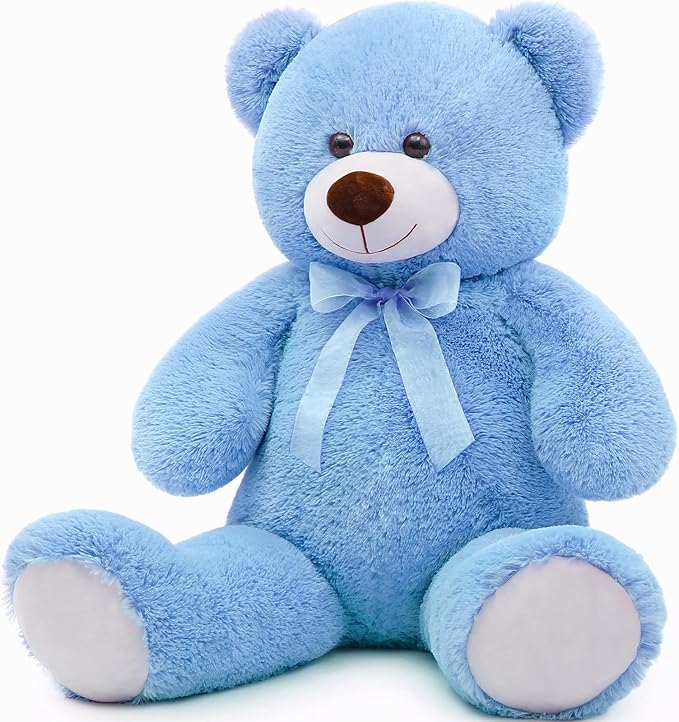 Toys Studio 36 inch Big Blue Teddy Bear Cute Stuffed Bear Plush Toy Giant Stuffed Animal for Girlfriend Kids Girls Gifts Christmas Valentine's Day Birthday Baby Shower Decorations