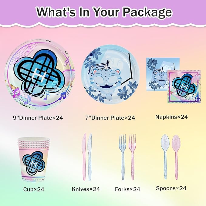 168Pcs Demon Birthday Party Decorations Supplies Tableware Set for Kids Boys Girls Birthday Party Decorations Demon Themed Napkin Cups Forks Knives for 24 Guests