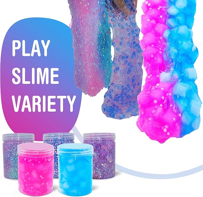 Unicorn Slime Kit for Girls 4-12,Supplies Makes Butter Slime,Candy Confetti,Glimmer Crunchy,Foam Crunchy,Jelly Cubes Slime Party Favors for Kids