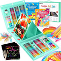 iBayam Art Supplies for Adult, Art Set Case with Trifold Easel, Scratch Paper, Sketch Pad, Coloring Book, Crayons, Pencils, Oil Pastels, Watercolors, Sharpener