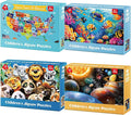Jeacirio 4 Pack 100 Piece Puzzles for Kids Ages 4-6 - Jigsaw Puzzles for Kids Ages 6-8 8-10 100 Piece Jigsaw Puzzle for Adults Toddler Children Learning Educational Puzzles Toys Gifts for Girls Boys