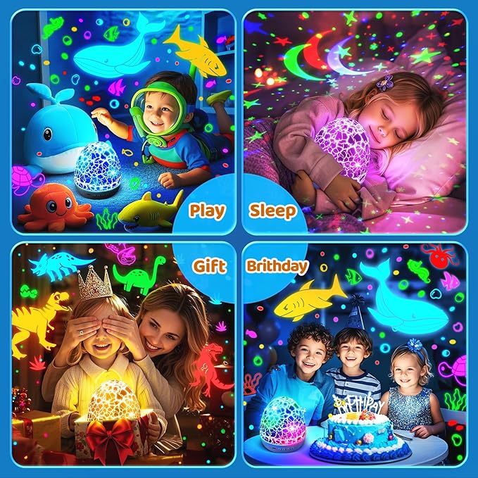 Staryou Sensory Lights Baby Sound Machine Night Light Projector Sensory Toys for Kids with Autism Toys for Boys 3-10 | 15 White Noise 3D Films 31Colors Night Light for Kids, Fidget Toys for Kids