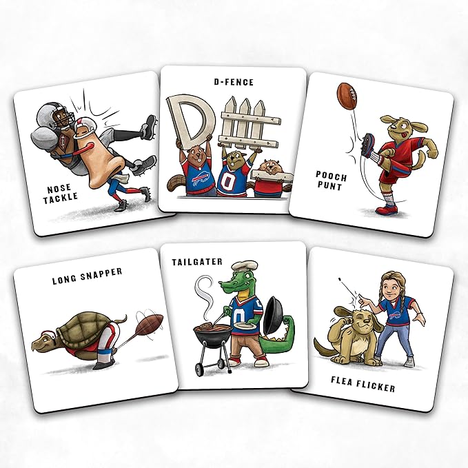 YouTheFan NFL Officially-Licensed Memory Match Game - Humorous, Team-Specific, Original Hand-Drawn Artwork, Fun for The Whole Family, for Fans Young and Old