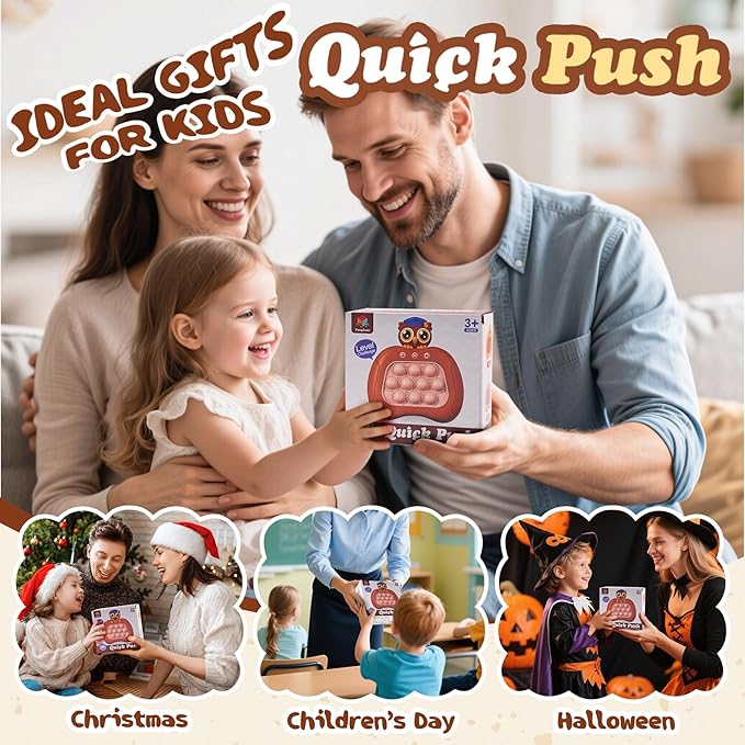 Pop Game Fidget Toy,Quick Push Game Pop Bubble Up Toys for Kids (owl)