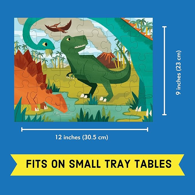 Mudpuppy Dinosaur Park – 36 Piece Puzzle To Go Featuring A Vibrant Prehistoric Landscape Perfect Travel Activity For Children Ages 3 and Up