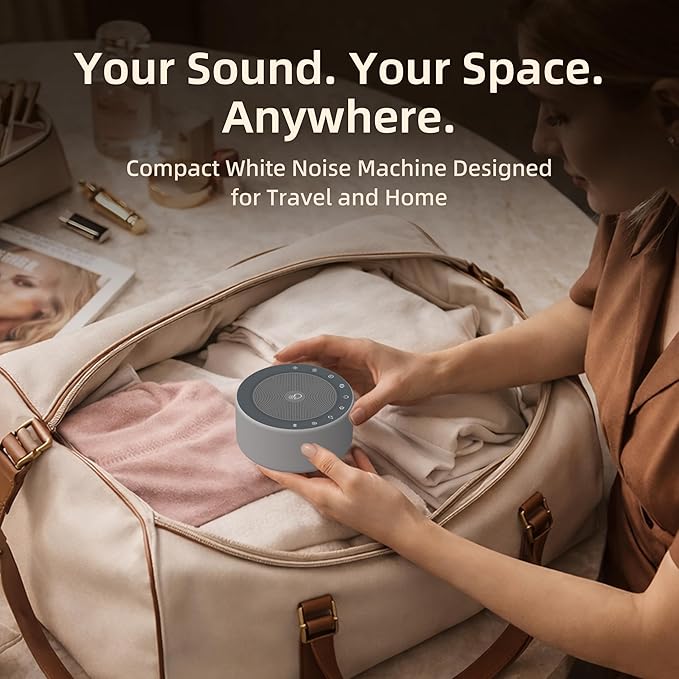 Kipcush White Noise Machine with Night Light – Nursery Sound Machine with Soft Non-Glare Lamp, 30 Soothing Sounds, 8 Color Lights, Up to 8-Hour Timer for Baby & Adults