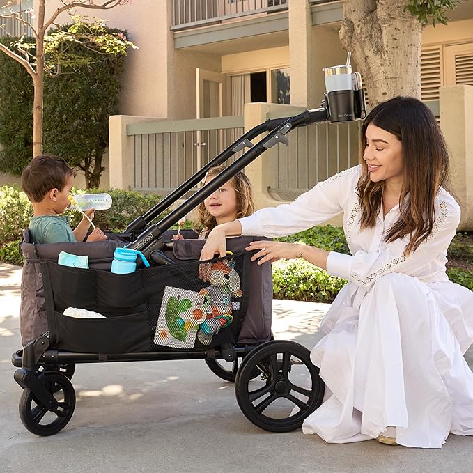 J.L. Childress Universal Stroller Wagon Organizer - Large Mesh Storage for Stroller Wagons with Adjustable Hooks, Baby Accessories & Cargo Storage, Easy Attachment & Install