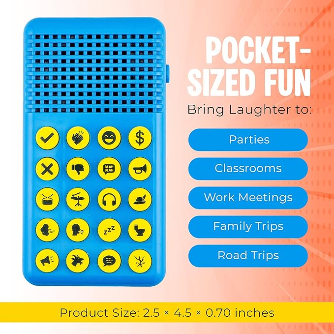 DR DINGUS Brouhaha Box - Sound Effects Machine - 20 Noises with Volume Control - Gag Prank Gift Toy for Kids - White Elephant Stocking Stuffer - Hilarious Fun Classroom Teaching
