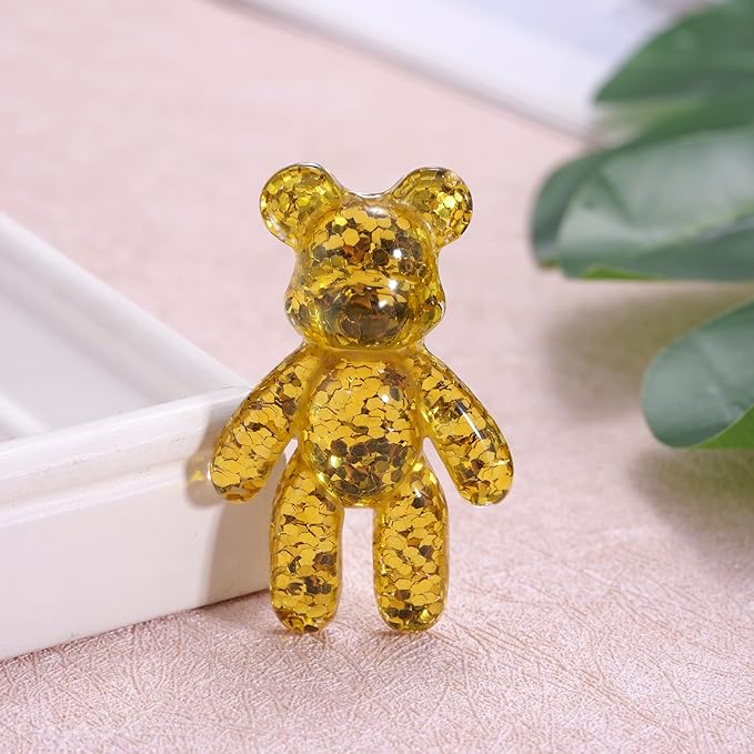Aesnefe Worry Bear, Pocket Bear Hug, Anxiety Gifts for Men Women, Anxiety Relief Gifts, Mental Health Positivity Gift for Anxious Friend, Back to School Reminder of Comfort, Gold