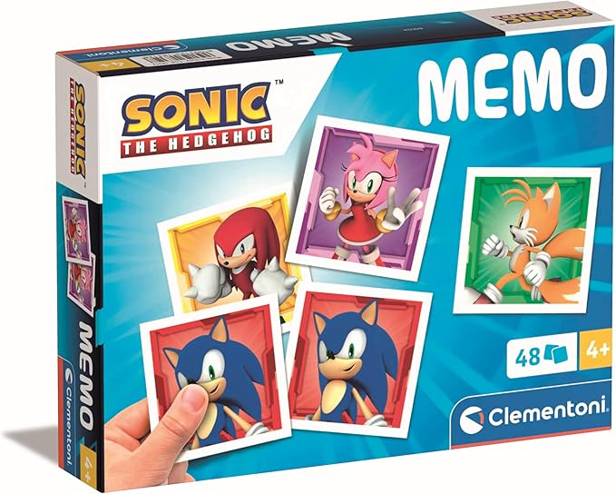 Clementoni - MEMO Sonic Pocket - Educational Game Including 48 Matching Chips of Your Favorite Characters, Toy for Children Ages 4-6 Years, Made In Italy, 18312