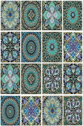 Light Switch Cover Plate Mandala Decorative Rustic Vintage Turquoise Pattern 1 Gang No Device Blank Electrical Wall Plates Faceplate Decorative Switch Plate for Bedroom Bathroom Decor