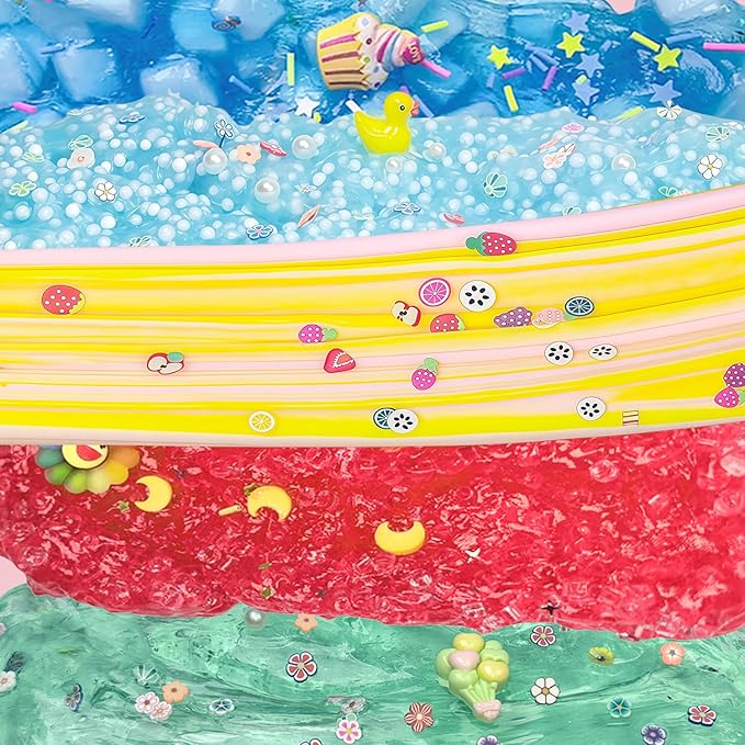 UIVIEHIR Magical Slime Collection 15pack Sensory Play Set with Ocean, Universe, Flower Field, Bee, Cupcake, Galaxy Themed Slimes, Kids Stress Relief Toy