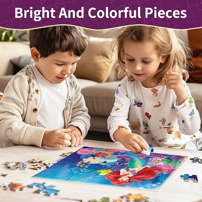 Toddler Puzzle Ages 3-8, 60 Piece Jigsaw Puzzle in Metal Box, Educational Learning Toys for Boys and Girls, Premium Puzzle Games