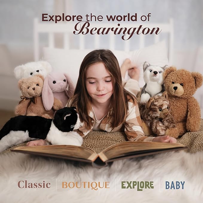 Bearington Lil' Tate Classic Teddy Bear Stuffed Animal - 12" Baby Bear Plush Toy with Soft Fur and Vintage Design - Adorable Bears Stuffed Animals for Girls and Boys - Gift for Kids