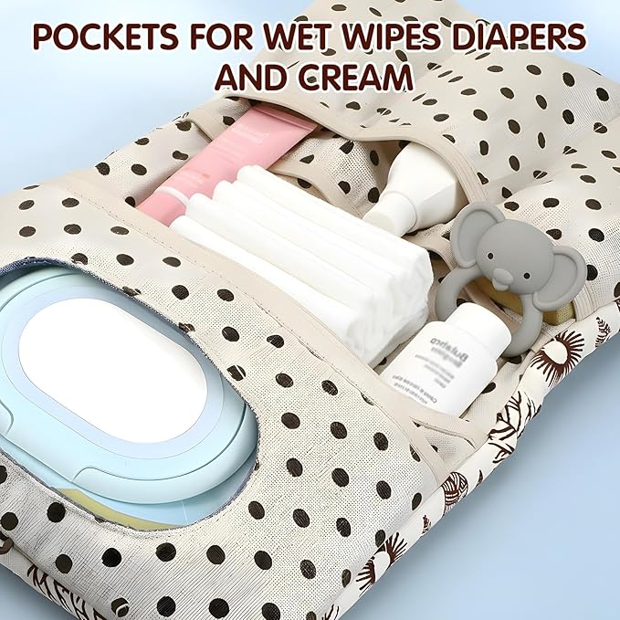 Baby Diaper Bag Organizer 2 in 1 Travel Diaper Bags, Foldable Compact Stroller Pouch for Newborn Essentials, Diaper Bags Insert Organizer, Travel-Friendly Diaper Clutch