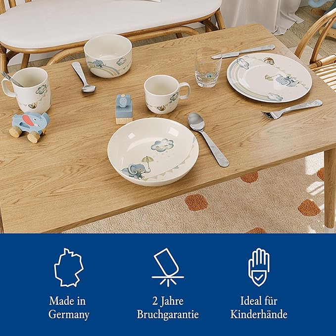 Villeroy & Boch Boho Kids Walk Like An Elephant Small Children's Mug with Handle, Mug for Children, Porcelain Mug, Children's Tableware, Dishwasher Safe, Microwave Safe, Multi-Colour