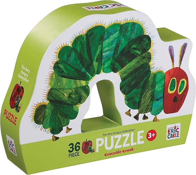 Crocodile Creek Jigsaw Puzzle, 36 Piece for Kids 3 Years and Up, Heavy-Duty Shaped Box for Storage, Finished Puzzle Size 18 x 24 inches, The Very Hungry Caterpillar