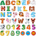 JoyCat Magnetic Letters and Numbers Fridge Magnets, 26 Uppercase Letters 0-9 Numbers, Animal Alphabet Refrigerator Toy Set for Kids & Toddlers Preschool Learning, Great Gift for 2 3 4 5 Years Old