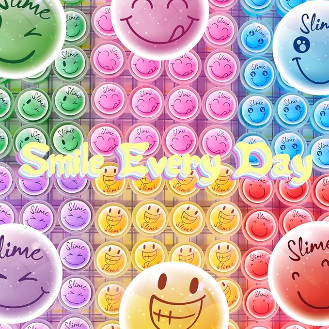 120 Pack for Kids Clear Crystal Bulk Slime Kit, Slimes Toys for Girls and Boys, Stress Relief, Non-Sticky, Classroom Reward, Easter Party Favors Supplies
