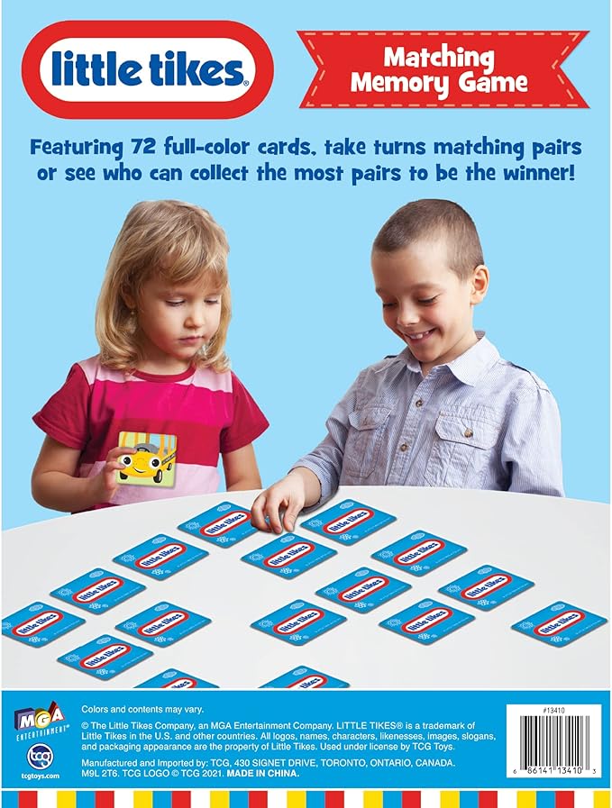 TCG Toys Little Tikes - Memory Matching Card Game - Featuring 72 Full Color Pieces - Promote and Improve Memory & Sensory Development Skills. Great Gift for Boys and Girls Over Age 3.