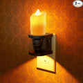 Briignite Flameless Candle Night Light, 2 Pack, Night Lights Plug into Wall, Candle Nightlight with Light Sensor, 0-100LM Dimmable LED Night Light Plug in, 1800K Amber Nightlight for Hallway Bathroom