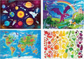 Chuckle & Roar - Preschool Multi Pack 100 and 200 Piece XXL Jigsaw Set Space Map Fantasy Food Themes Colorful Puzzle Gift for Kids Ages 6+